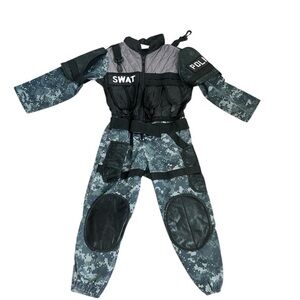 Kids SWAT Police Costume - Black and Gray
